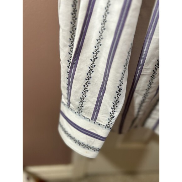 Robert Graham Flip Cuff Multicolor Striped Long Sleeve Button Shirt Mens XL - Picture 2 of 10